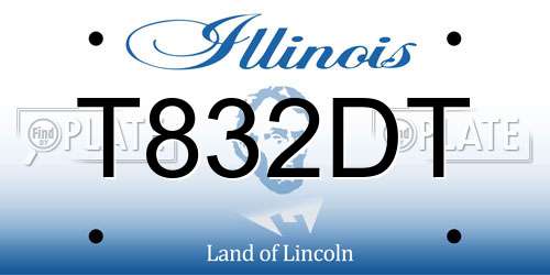T832DT Illinois License Plate