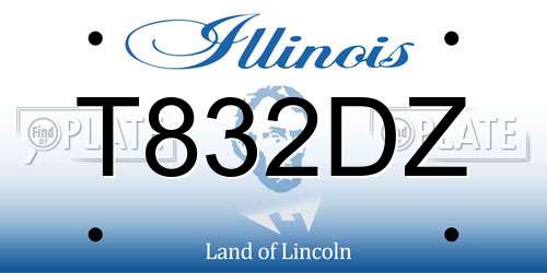 T832DZ Illinois License Plate
