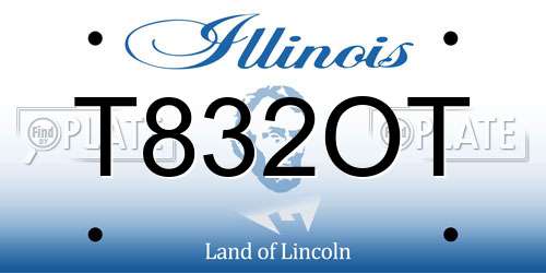 T832OT Illinois License Plate
