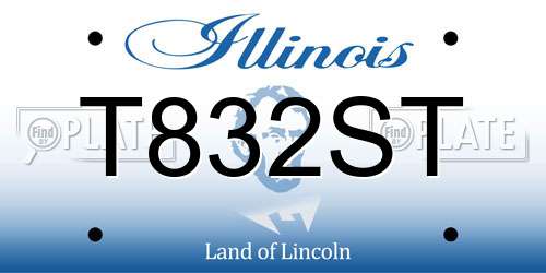 T832ST Illinois License Plate