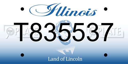 T835537 Illinois License Plate