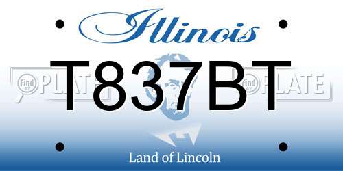T837BT Illinois License Plate