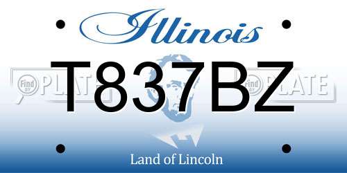 T837BZ Illinois License Plate