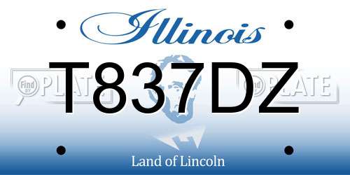 T837DZ Illinois License Plate