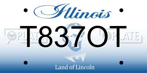 T837OT Illinois License Plate