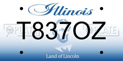 T837OZ Illinois License Plate
