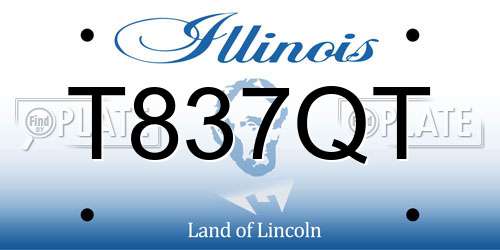 T837QT Illinois License Plate