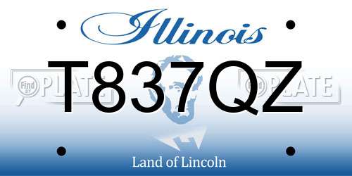 T837QZ Illinois License Plate
