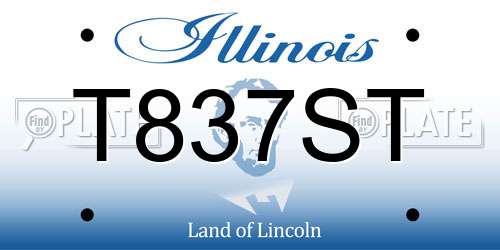 T837ST Illinois License Plate