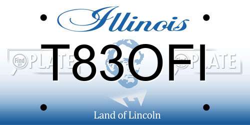 T83OFI Illinois License Plate