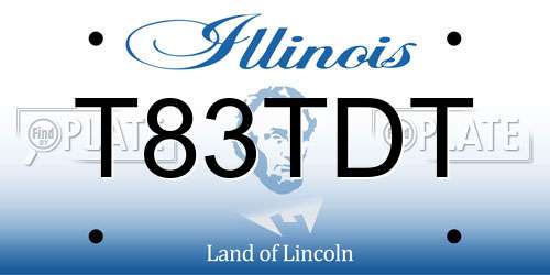 T83TDT Illinois License Plate