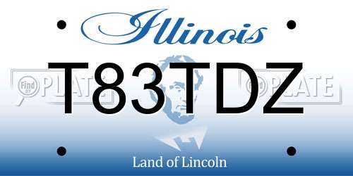 T83TDZ Illinois License Plate
