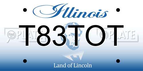 T83TOT Illinois License Plate