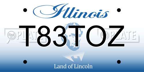 T83TOZ Illinois License Plate