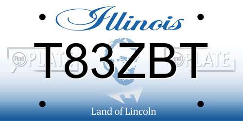 T83ZBT Illinois License Plate