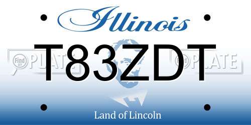 T83ZDT Illinois License Plate