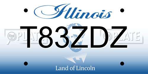 T83ZDZ Illinois License Plate