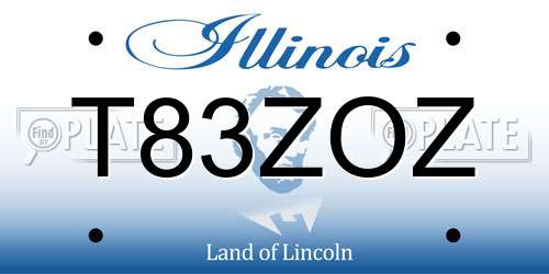 T83ZOZ Illinois License Plate
