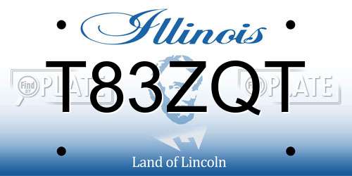 T83ZQT Illinois License Plate