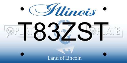 T83ZST Illinois License Plate