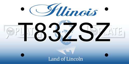 T83ZSZ Illinois License Plate