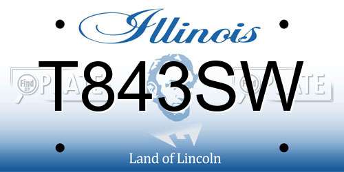 T843SW Illinois License Plate