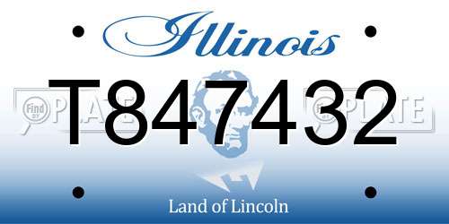 T847432 Illinois License Plate
