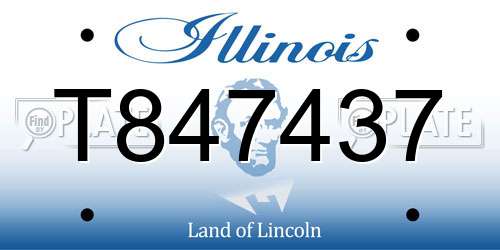T847437 Illinois License Plate