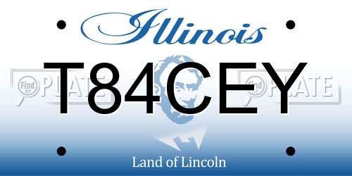 T84CEY Illinois License Plate