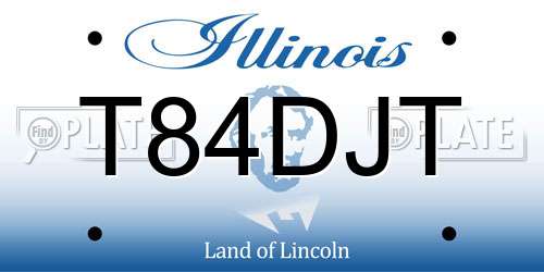 T84DJT Illinois License Plate