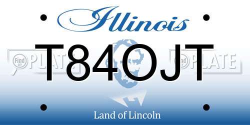 T84OJT Illinois License Plate