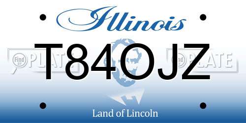 T84OJZ Illinois License Plate