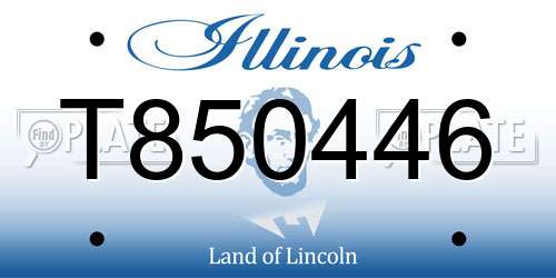 T850446 Illinois License Plate