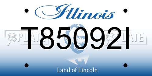 T85092I Illinois License Plate