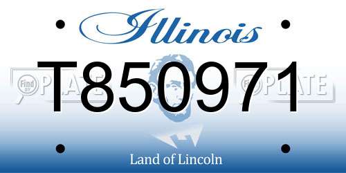 T850971 Illinois License Plate