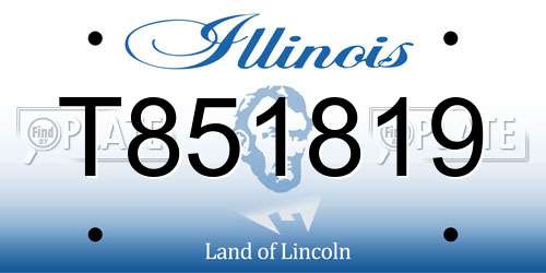 T851819 Illinois License Plate