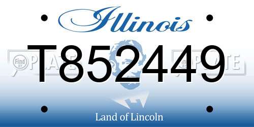 T852449 Illinois License Plate