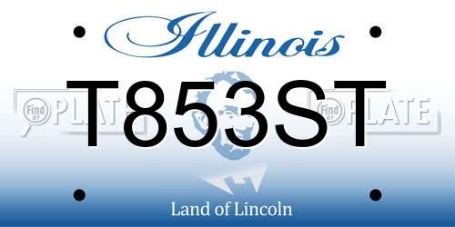 T853ST Illinois License Plate