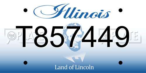 T857449 Illinois License Plate