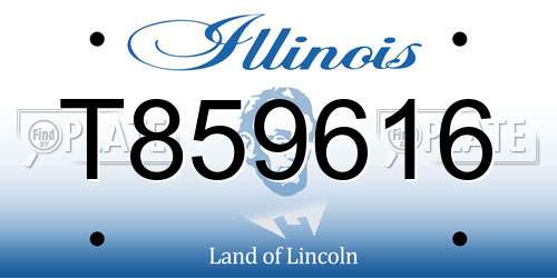 T859616 Illinois License Plate