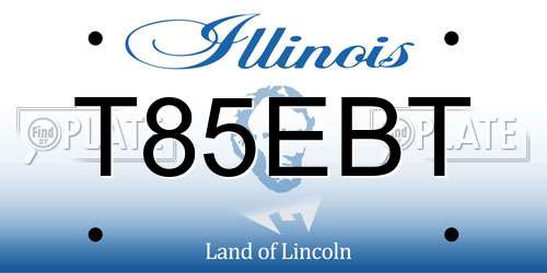 T85EBT Illinois License Plate