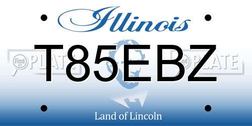T85EBZ Illinois License Plate