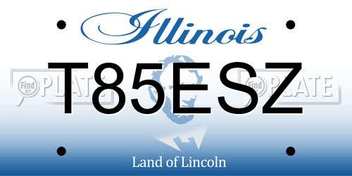 T85ESZ Illinois License Plate