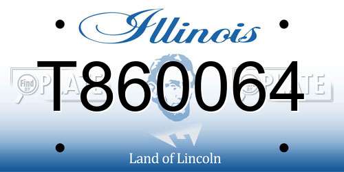 T860064 Illinois License Plate