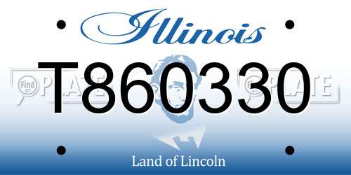 T860330 Illinois License Plate