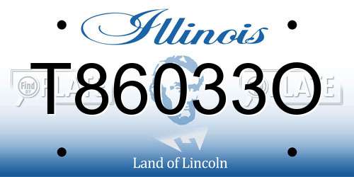 T86033O Illinois License Plate
