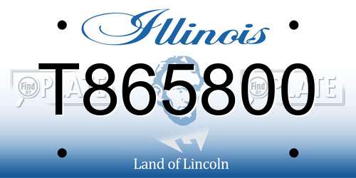 T865800 Illinois License Plate
