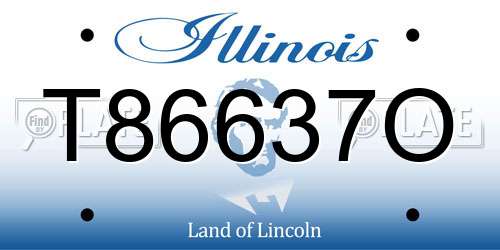T86637O Illinois License Plate