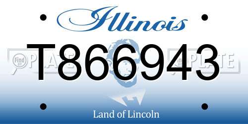 T866943 Illinois License Plate