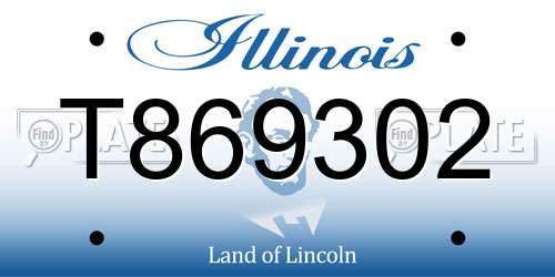 T869302 Illinois License Plate